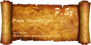 Papp Szeréna névjegykártya