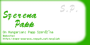 szerena papp business card